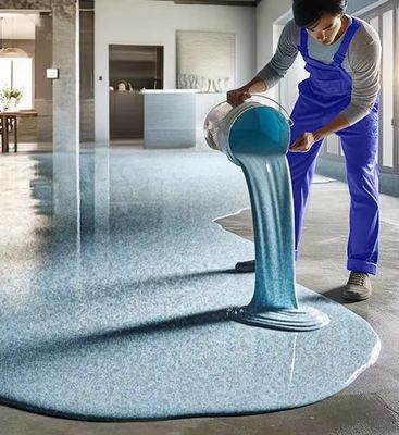 Easy Construct Material Flooring Epoxy Self Leveling Paint For Industrial Floor Epoxy Resin Colored Sand Decorative Floor