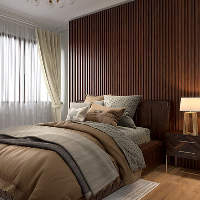 Fireproof Free Sample WPC Fluted Panel With 20 Years Useful Life Guaranteed