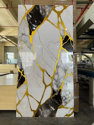 High Glossy Waterproof Uv Coated Marble Wall Panel For Interior Wall
